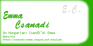 emma csanadi business card